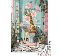 1000 Pieces Puzzles for Adults Giraffe Reading Newspaper-2 Jigsaw for Adults Anti-Stress Toys Difficult Hard Difficult And Challenge 52x38cm/1000pcs