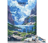 1000 Pieces Puzzles for Adults Glacier National Park USA Landscape Art Jigsaw Puzzles for Adults Woodenboard Puzzles Difficult And Challenge 1000pcs (75x50cm)