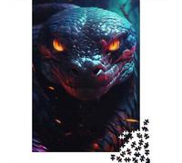 1000 Pieces Puzzles for Adults Glowing Snake Eyes Art Print Puzzles for Adults Toy Wall Decor Wall Decoration Parent-child Interaction 70x50cm/1000pcs