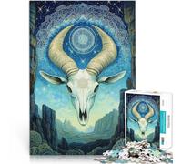 1000 Pieces Puzzles for Adults Goat skull Made of cardboard for age 14+ Hands-on Game gifts for friends and family。size：38x52cm/14.96x20.47inch