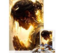 1000 Pieces Puzzles for Adults Golden Light ﹨u Feathers Anti-Stress Toys Funny Gift Brain Teaser Game Improving Love between Couples size 50x75cm