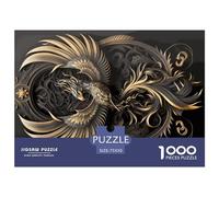 1000 Pieces Puzzles for Adults Golden Phoenix Creative Square Jigsaw Puzzles for Adults, Wooden Puzzles Home Decoration Jigsaw Puzzles 1000pcs (75x50cm)