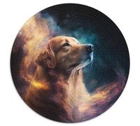 1000 Pieces Puzzles for Adults Golden Retriever Nebula Jigsaw Puzzles for Adults Family Interaction & Fun Gift,Vibrant Abstract Design 67.5x67.5 cm