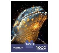 1000 Pieces Puzzles for Adults Golden Whale in Space Adult Puzzles Brain Teaser Game Enhance Memory Unique Gifts for Birthday And Christmas 52x38cm/1000pcs
