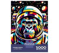 1000 Pieces Puzzles for Adults Gorilla Astronaut Wpap Jigsaw Puzzle Hands-on Game Home Decoration Unique Gifts for Birthday And Christmas 70x50cm/1000pcs