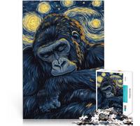 1000 Pieces Puzzles for Adults Gorilla Starry Night game 50x75cm for is ideal as a gift for the whole family for and 14 Years old