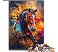 1000 Pieces Puzzles for Adults Graffiti Horse Puzzle Brain Teaser Game for Teenagers, for Family Game Night 50X75CM