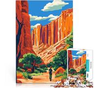 1000 Pieces Puzzles for Adults Grand Canyon Hiking Minimalist Art Lustige Spiele Verbessern Sie das Gedächtnis75x50cm