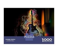 1000 Pieces Puzzles for Adults Guitar Neon Teenager Puzzles Brain Teaser Game Home Decoration for Is Ideal As A Gift 52x38cm/1000pcs