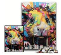 1000 Pieces Puzzles for Adults Hairless Cat Graffiti Wooden Puzzles Size 50x75cm for Teenagers & Teens, Ideal Birthday