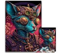 1000 Pieces Puzzles for Adults Hairless Cat Warrior Wooden Jigsaw Puzzles Interactive Family Game, Brain Challenge, Educational Toy 50x75CM/19.68x29.52inch