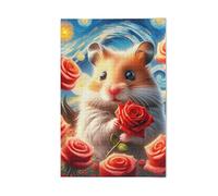 1000 Pieces Puzzles for Adults - Hamster Flower Starry Night Puzzle for Stress Relief and Leisure Home Decor Collectibles