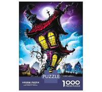 1000 Pieces Puzzles for Adults Haunted Twisted House - Gothic Fantasy Art Jigsaws for Adults Relax Games Enhance Memory Unique Gifts for Birthday And Christmas 38x26cm/1000pcs