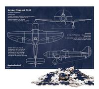 1000 Pieces Puzzles for Adults Hawker Tempest MkII RAF Creative Square Jigsaw Puzzles for Adults, Paper Puzzles Home Decoration Jigsaw Puzzles 38x26cm/1000pcs
