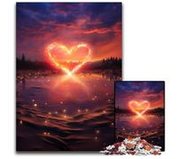 1000 Pieces Puzzles for Adults Heart on The Beach Impossible Jigsaw Puzzles for Adults Family Interactive Game, Craft Gift with Colorful Artwork 1000 PCS(75x50cm)
