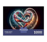 1000 Pieces Puzzles for Adults Heart-Shaped Glass Art Jigsaws for Adults Relax Games Enhance Memory Unique Gifts for Birthday And Christmas 70x50cm/1000pcs