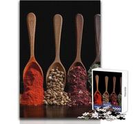 1000 Pieces Puzzles for Adults Herbs And Spices Cozy Soothing Indoor Downtime Advanced Precision Cut Play Toy Size 38x26cm