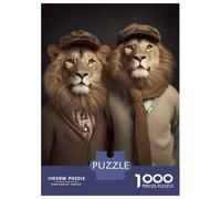 1000 Pieces Puzzles for Adults Hipster Lion Brothers Jigsaw Puzzle Family Games Difficult Hard Unique Gifts for Birthday And Christmas 38x26cm/1000pcs