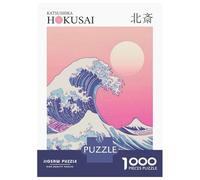1000 Pieces Puzzles for Adults Hokusais Great Wave - Vaporwave Pink Jigsaw for Adults Anti-Stress Toys Difficult Hard Difficult And Challenge 52x38cm/1000pcs