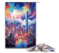 1000 Pieces Puzzles for Adults Hong Kong Is Surrounded by SplattersLots of Coloured Decompressing Intellectual Educational Toy Gifts Ideas 75x50cm