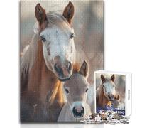1000 Pieces Puzzles for Adults Horse Animal Family Cozy Soothing Indoor Downtime Advanced Precision Cut Play Toy Size 50x75cm