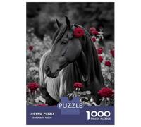 1000 Pieces Puzzles for Adults Horse Rose Puzzle for Adults Toy Wall Decor Analysis And Logic Unique Gifts for Birthday And Christmas 38x26cm/1000pcs