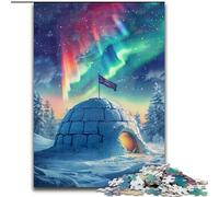 1000 Pieces Puzzles for Adults Ice Castles Under The Aurora Borealis Puzzle Made of Wood,Challenging Brain Teaser for Teenagers, Family Game Night Fun 1000pcs(50x75cm)