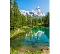 1000 Pieces Puzzles for Adults - Idyllic Morning View at The Blue Lake The Matterhorn Reflecting Funny Puzzle Games, Full of Challenging and Exciting Educational Puzzles