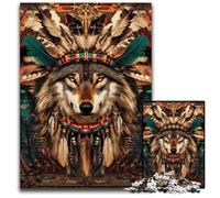 1000 Pieces Puzzles for Adults Indian Wolf Cardboard Jigsaw Puzzles Difficult And Challenge, Great Gifts And Toys for Age 14 26X38CM