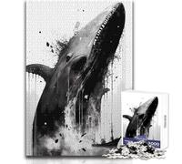 1000 Pieces Puzzles for Adults Inky Whale Emerging Cozy Soothing Indoor Downtime Advanced Precision Cut Play Toy Size 38x52cm