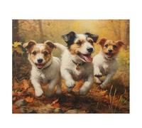 1000 Pieces Puzzles for Adults - Jack Russell Terriers in Autumn Park Stress Relief Puzzle, Family Entertainment, Relaxation and Leisure, Collectible Decoration Puzzle