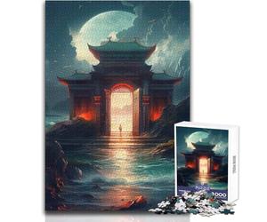 1000 Pieces Puzzles for Adults Japanese Door to Heaven Unwind during Free Time Clean Cut Seamless Interlock Toy Size 38x52cm