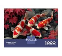 1000 Pieces Puzzles for Adults Japanese Koi Fish Pond Jigsaw Puzzle Hands-on Game Home Decoration Unique Gifts for Birthday And Christmas 52x38cm/1000pcs