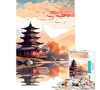 1000 Pieces Puzzles for Adults Japanese Landscapes Brain Intelligence Challenge Addictive Toys Relax Games Learning Educational Birthday Gifts (Size 38x52cm)