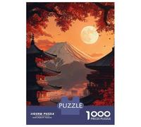 1000 Pieces Puzzles for Adults Japanese Pagoda with Full Moon Puzzle for Adults Toy Wall Decor Analysis And Logic Unique Gifts for Birthday And Christmas 70x50cm/1000pcs