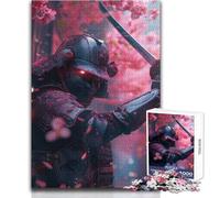 1000 Pieces Puzzles for Adults Japanese Samurai Sakura Unwind during Free Time Clean Cut Seamless Interlock Toy Size 38x26cm