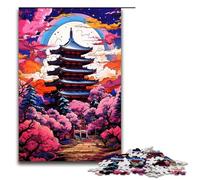 1000 Pieces Puzzles for Adults Japanese Temple Is Surrounded by SplattersLots of Color Decompressing Intellectual Educational Toy Gifts Ideas 75x50cm