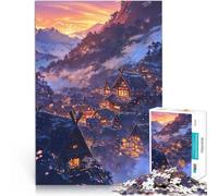 1000 Pieces Puzzles for Adults Japanese Village Dawn Educational Game Challenge Toy Every Piece is Unique - Challenging Family Fun Game 50x70cm