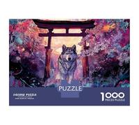 1000 Pieces Puzzles for Adults Japanese Wolf Art Print Jigsaw Puzzle Hands-on Game Home Decoration Unique Gifts for Birthday And Christmas 70x50cm/1000pcs