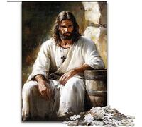 1000 Pieces Puzzles for Adults Jesus Wooden Jigsaw 50X75CM Perfect for Family Fun on Christmas, Thanksgiving, Birthdays & Easter