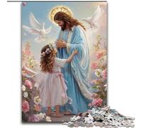 1000 Pieces Puzzles for Adults Jesus Wooden Jigsaw 50X75CM Perfect for Family Fun on Christmas, Thanksgiving, Birthdays & Easter