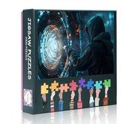 1000 Pieces Puzzles for Adults Jigsaw Puzzle Educational Games - 50x70 cm Hacker Infiltrating Digital Vault Artwork Hard Difficult Challenging Puzzles