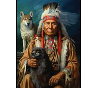 1000 Pieces Puzzles For Adults Jigsaw Puzzles Sitting Bear Native American Indian Traditional Tent Formation Wooden Diy Families Toys Entertainment Gift