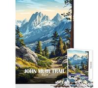1000 Pieces Puzzles for Adults John Muir Trail Landscape Illustration Fun Family Connection Activity Memorable Christmas Giftsing Option (38x26cm)