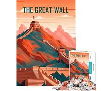 1000 Pieces Puzzles for Adults Journey Along The Wall Brain Intelligence Challenge Addictive Toys Relax Games Learning Educational Birthday Gifts (Size 38x52cm)