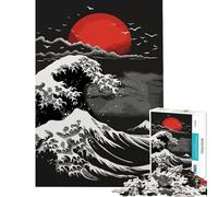 1000 Pieces Puzzles for Adults Kanagawas Silent Fury Brain Teaser Game Toys Educational Games Birthday Gifts Analysis And Logic (Size 75x50cm)