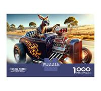 1000 Pieces Puzzles for Adults Kangaroo Hot Rod Road Trip Jigsaws for Adults Relax Games Enhance Memory Unique Gifts for Birthday And Christmas 52x38cm/1000pcs