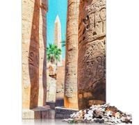 1000 Pieces Puzzles for Adults Karnak Temple Poster Square Puzzle for Adults & Wooden Puzzles Home Decor 1000pcs (75x50cm)