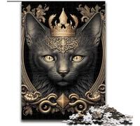 1000 Pieces Puzzles for Adults King Cat Golden Art Deco Jigsaw Puzzles for Adults 1000 Piece An for Christmas Or Birthdays Size 50X75CM