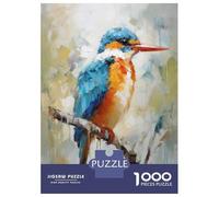 1000 Pieces Puzzles for Adults Kingfisher Bird Painting Artwork Adult Puzzles Brain Teaser Game Enhance Memory Unique Gifts for Birthday And Christmas 38x26cm/1000pcs